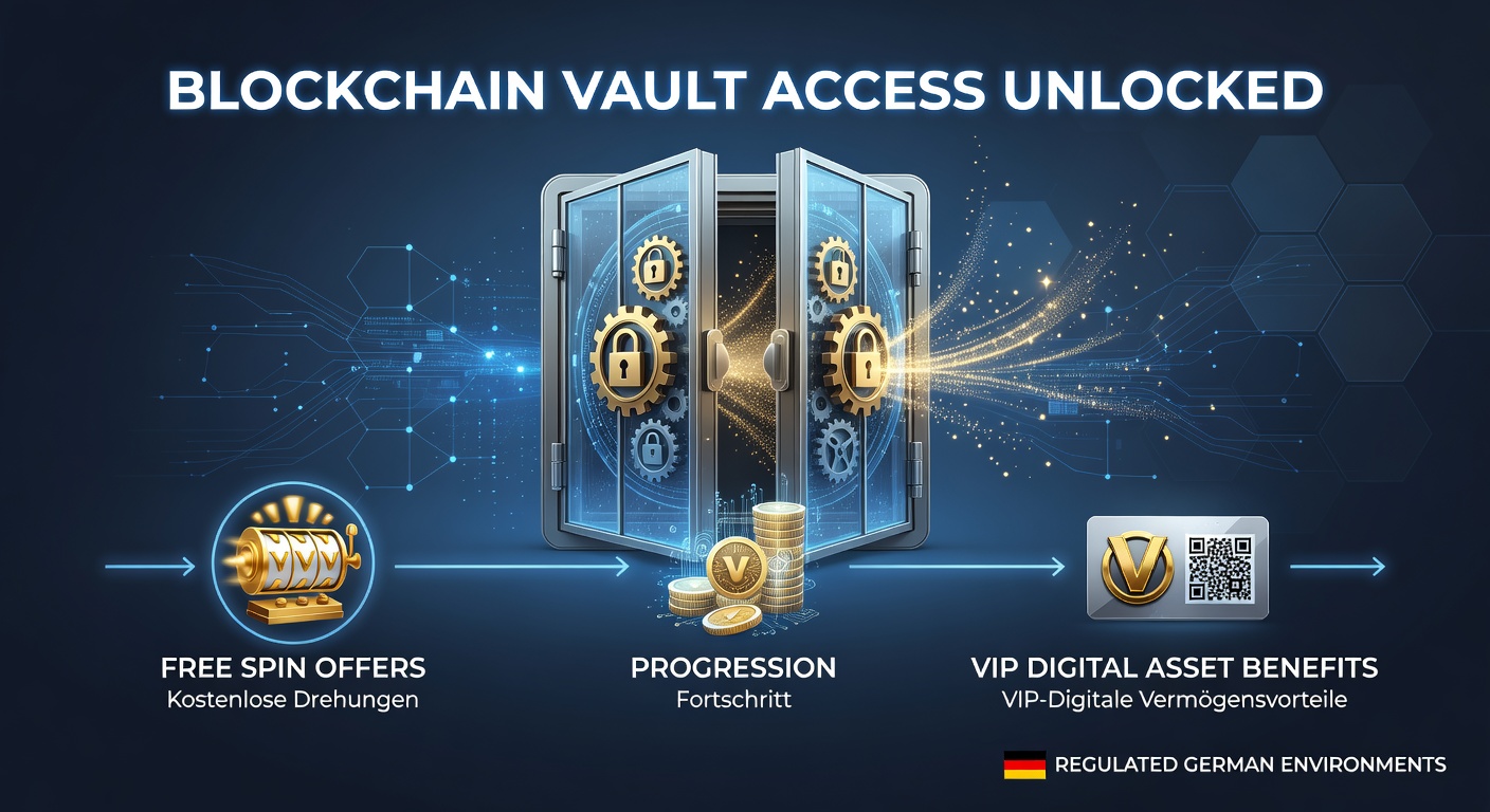 Blockchain-Tresor mit digitalen Assets und VIP-Benefits in regulierten deutschen Casinos