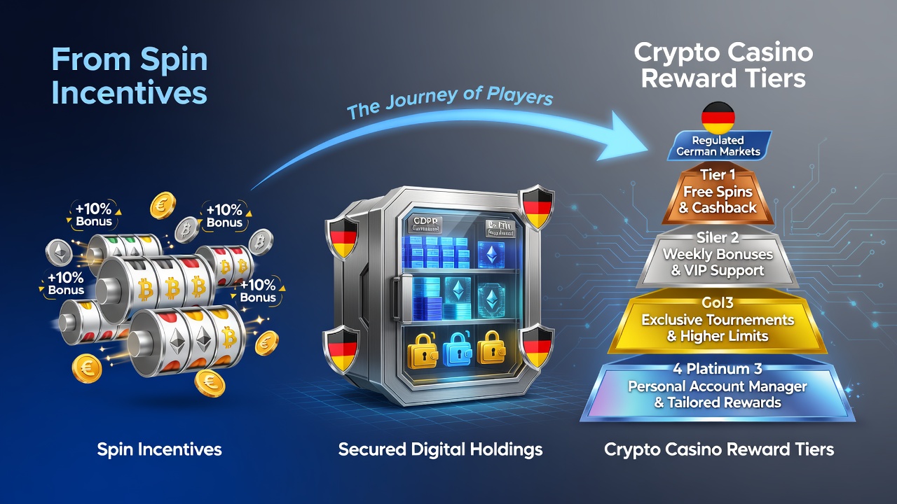 Darstellung des Übergangs von einfachen Spin-Anreizen zu komplexen Belohnungssystemen in Krypto-Casinos
